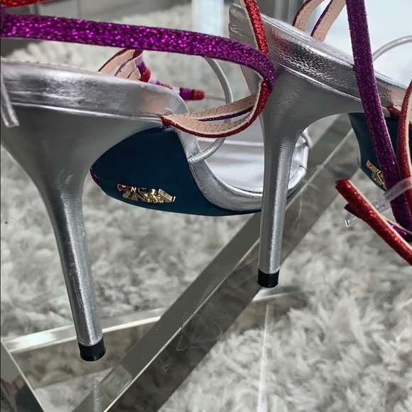 Zara Blue Collection Silver Strappy Heels - Picture 7 of 8